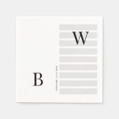 Minimalistische Initialen bruiloft servetten | acc (Voorkant)