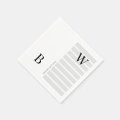 Minimalistische Initialen bruiloft servetten | acc (Hoek)