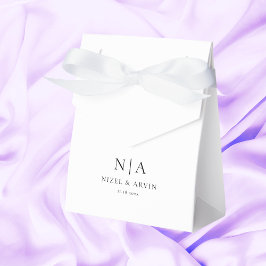 Minimalistische Initialen Clean White Elegant Clas Bedankdoosjes