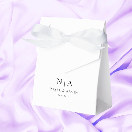 Minimalistische Initialen Clean White Elegant Clas Bedankdoosjes