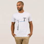 Minimalistische Initialen en Verticale Naam T-shirt (Voorkant volledig)