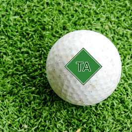 Minimalistische Initialen in groen op groen Golfballen