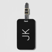  minimalistische initialen naam bagagelabel (Voorkant (verticaal))