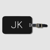  minimalistische initialen naam bagagelabel (Voorkant (horizontaal))