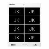 minimalistische initialen naam etiket (Full Sheet)