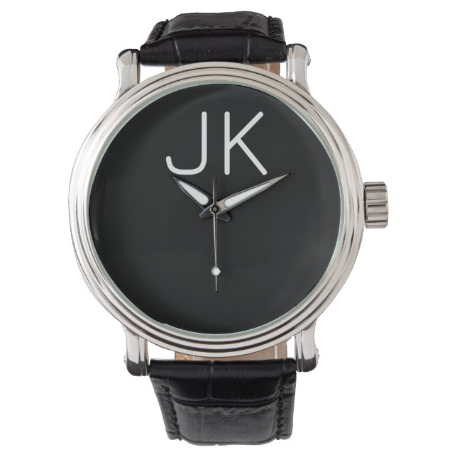  minimalistische initialen naam horloge (Voorkant)