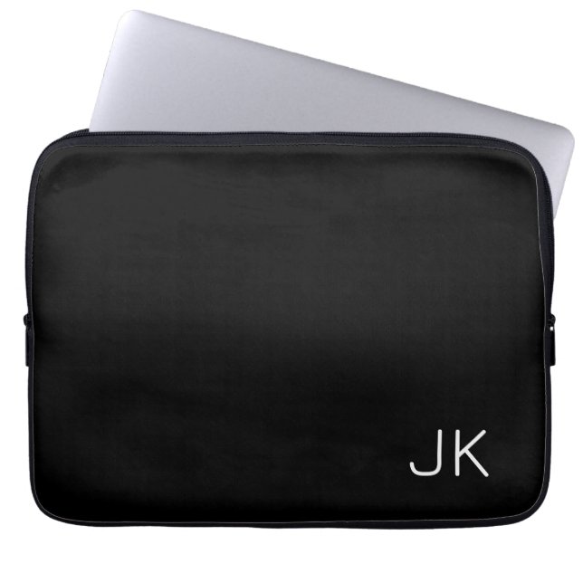  minimalistische initialen naam laptop sleeve (Voorkant)