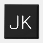  minimalistische initialen naam magneet (Voorkant)