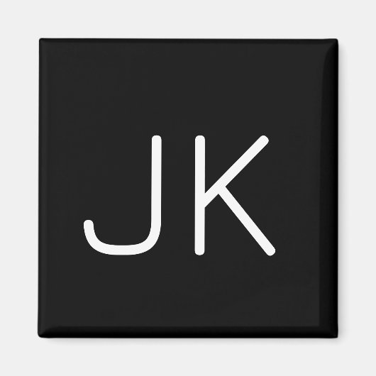  minimalistische initialen naam magneet (Voorkant)