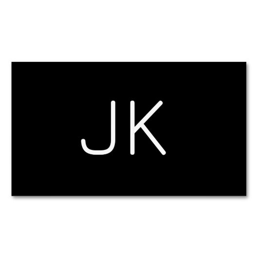  minimalistische initialen naam magnetisch visitekaartje (Voorkant)