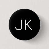  minimalistische initialen naam ronde button 3,2 cm (Voorkant)