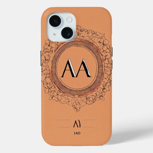 Minimalistische Initialen Symbool iPhone Case - IA (Achterkant)