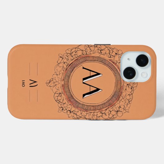 Minimalistische Initialen Symbool iPhone Case - IA (Achterkant (horizontaal))