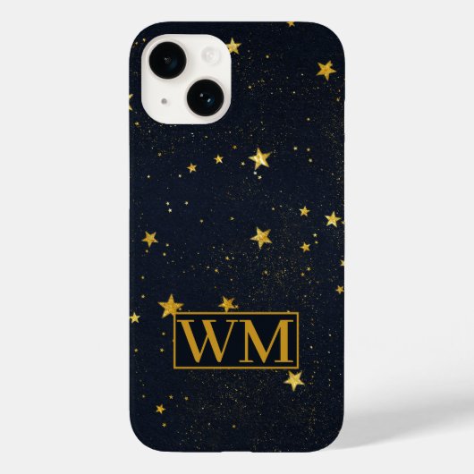 Minimalistische Initialen voor Sterrennacht Sky Case-Mate iPhone Case (Achterkant)