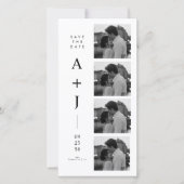 Minimalistische initiële fotostrip Save the Date k (Voorkant)