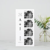 Minimalistische initiële fotostrip Save the Date k (Staand voorkant)