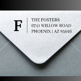Minimalistische initiële retouradres rubberen stem zelfinktende stempel