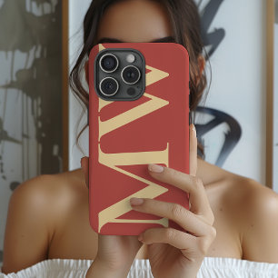 Minimalistische initiële telefoonhoes op maat cade iPhone 15 pro case