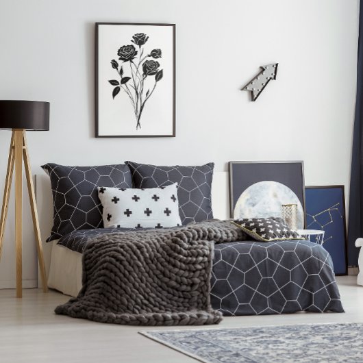 Minimalistische Ink Rozen Abstracte Bloemenkunst i Poster