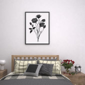 Minimalistische Ink Rozen Abstracte Bloemenkunst i Poster