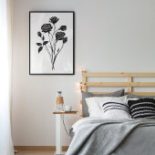 Minimalistische Ink Rozen Abstracte Bloemenkunst i Poster