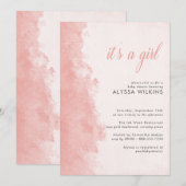 Minimalistische Ink Wash Texture is een meisje Bab Kaart (Voorkant / Achterkant)