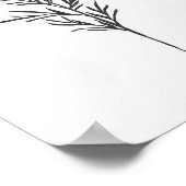 Minimalistische inkt bloem tekening in zwart poster (Hoek)