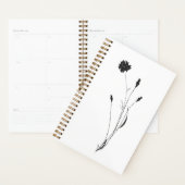 Minimalistische Inkt Bloemen Zwart-Wit Botanisch Planner (Display)