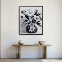 Minimalistische inkt Rozen vaas stijlvolle tekenin