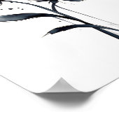 Minimalistische Inktbloem Abstracte Bloemenkunst Poster (Hoek)