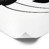 Minimalistische Inktbloem Floral Art Poster print (Hoek)