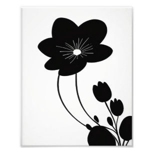Minimalistische Inktbloem Floral Art Poster print