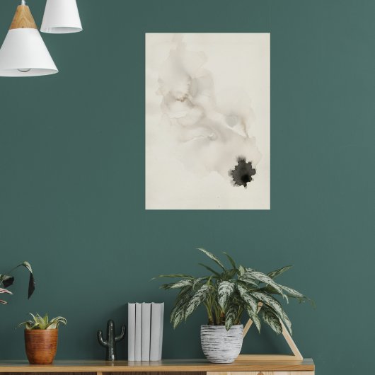 Minimalistische inktmarkering Abstract Poster | Ja (Woonkamer 1)