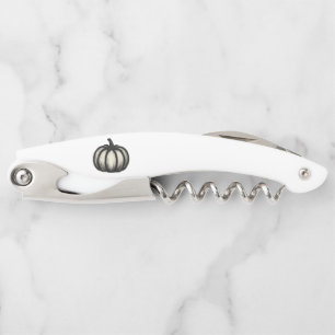 Minimalistische Inktpompoen – Herfstoogst op kunst Kurkentrekker