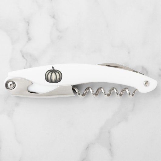 Minimalistische Inktpompoen – Herfstoogst op kunst Kurkentrekker (Voorkant)