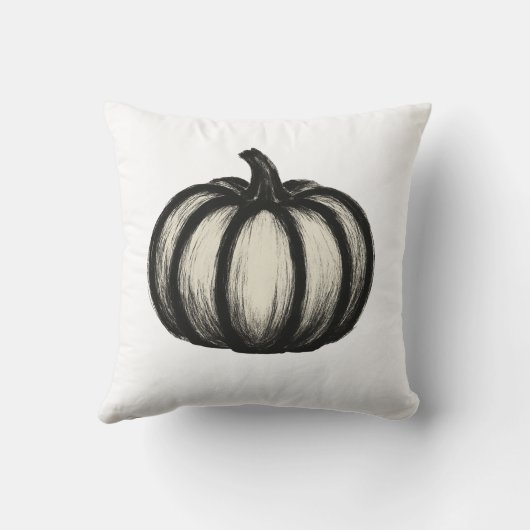 Minimalistische Inktpompoen – Herfstoogst op kunst Kussen (Achterkant)
