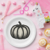 Minimalistische Inktpompoen – Herfstoogst op kunst Papieren Bordje (Feest)