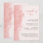 Minimalistische inktwastexture Meisje Babyshower Kaart (Voorkant / Achterkant)