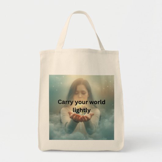 Minimalistische inspirerende canvas tas (Voorkant)