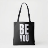Minimalistische inspirerende quote "WEES JEZELF" Tote Bag (Voorkant)