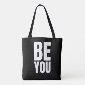 Minimalistische inspirerende quote "WEES JEZELF" Tote Bag (Achterkant)