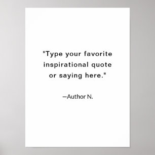 Minimalistische Inspirerende Quote Zwart en Wit Poster