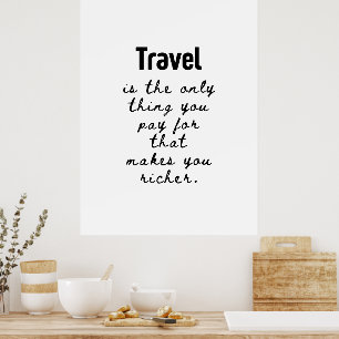 Minimalistische Inspirerende Reisquote Poster