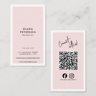 Minimalistische Instagram Facebook Social Media QR Visitekaartje