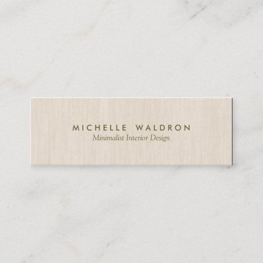 Minimalistische Interieurontwerper Eenvoudige Hout Mini Visitekaartje (Voorkant)