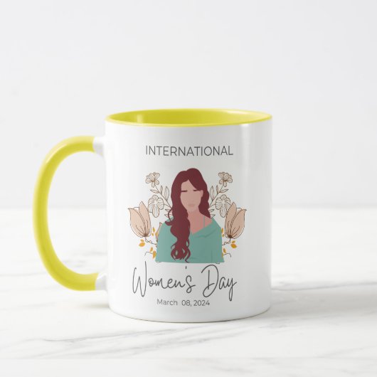 Minimalistische Internationale Vrouwendag 2024 Mok (Links)