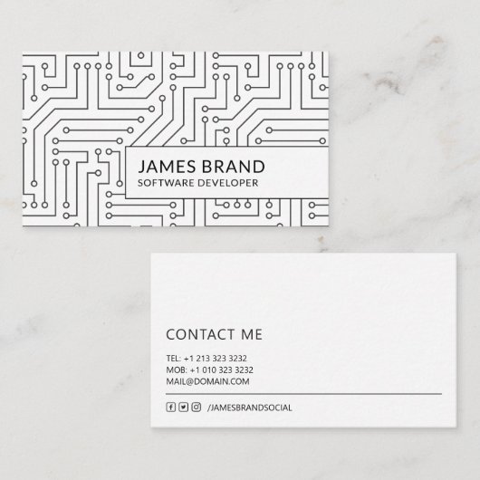 Minimalistische IT-professionals Visitekaartje (Voorkant / Achterkant)