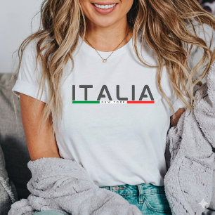 Minimalistische Italiaanse Vlag New York Italiaans T-shirt