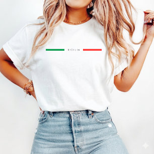 Minimalistische Italiaanse Vlag Sicilië italiaans T-shirt