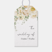 Minimalistische Ivoor Bliss Bruiloft Cadeaulabel (Voorkant)